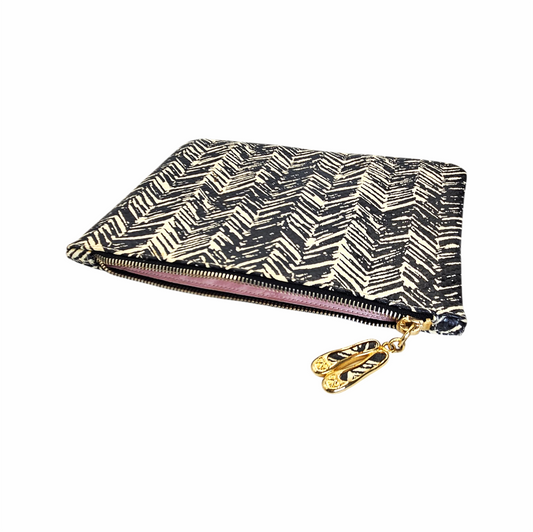 Leather Chevron Print Cosmetic Pouch - Pretty Ballerinas