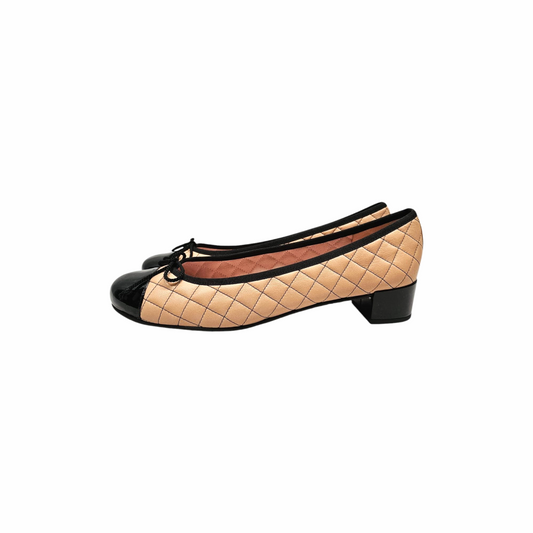 Low Heels Quilted Dual Colour Ballerina Flats "Tostado" - Pretty Ballerina