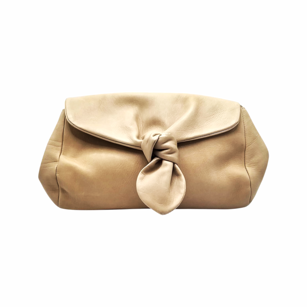 Leather Knot Clutch Bag - Pura López
