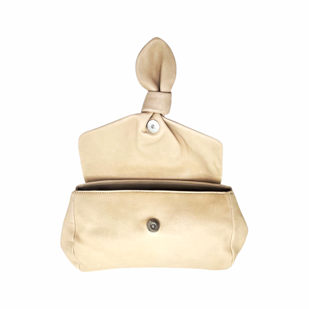 Leather Knot Clutch Bag - Pura López