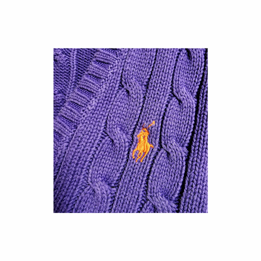 Cable Knit V-Neck Sweater - RALPH LAUREN SPORTS - Re:Velvet