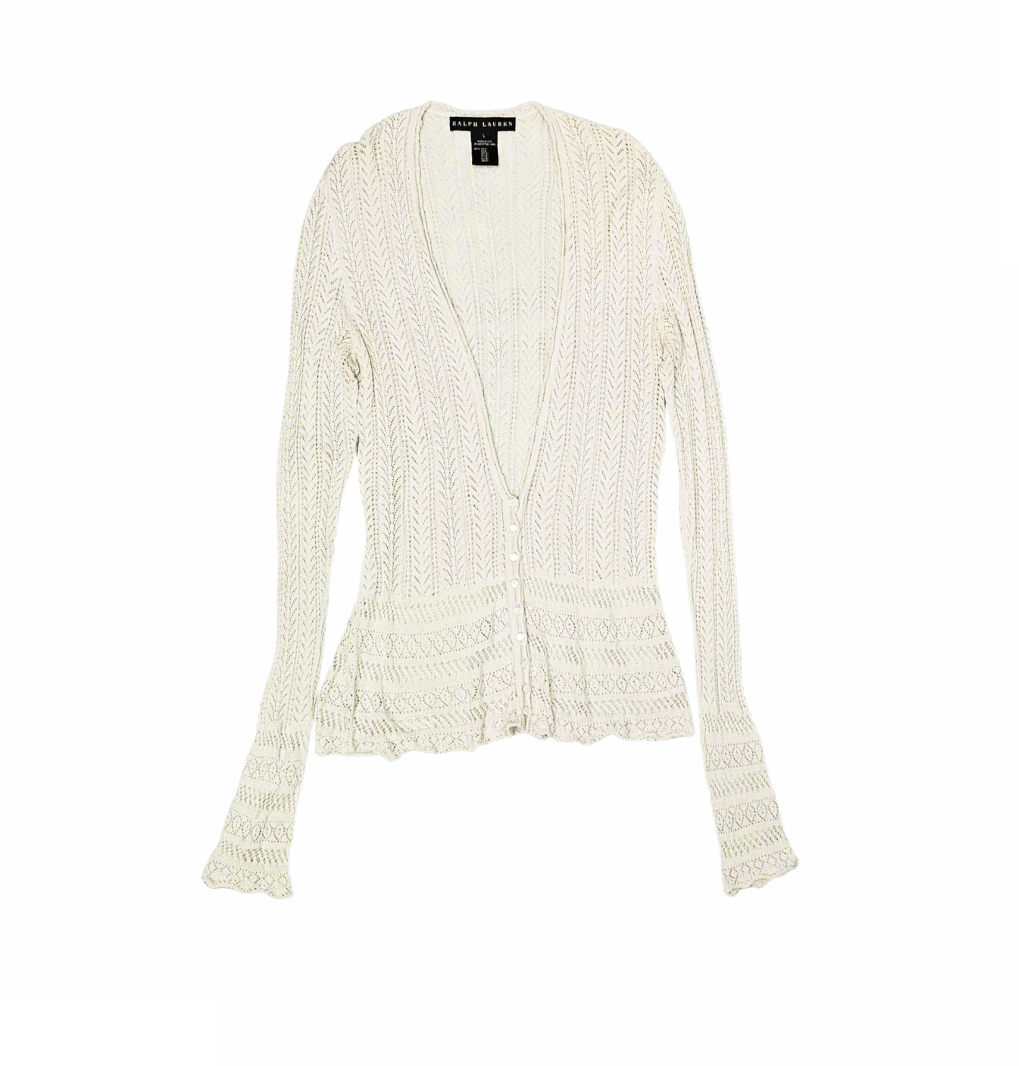 Silk Crochet Knit Cardigan - Ralph Lauren