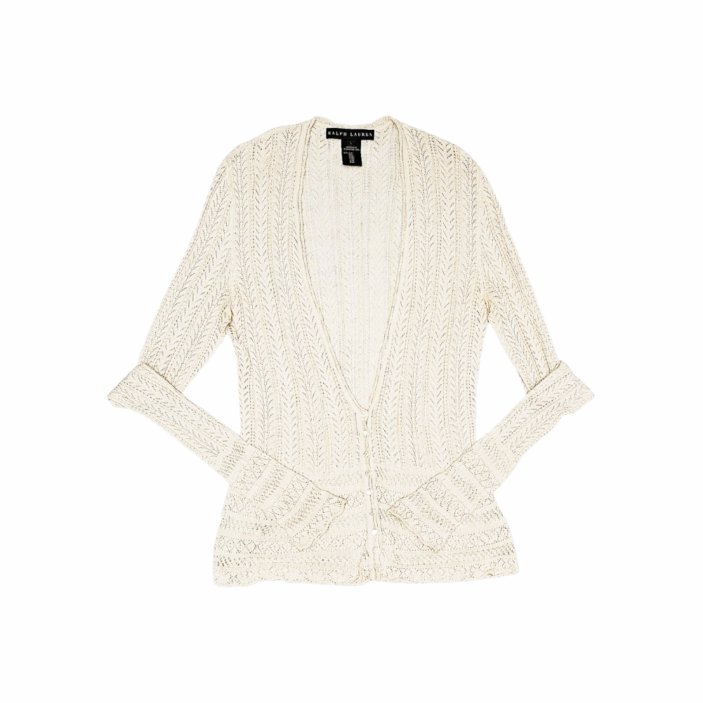Silk Crochet Knit Cardigan - Ralph Lauren