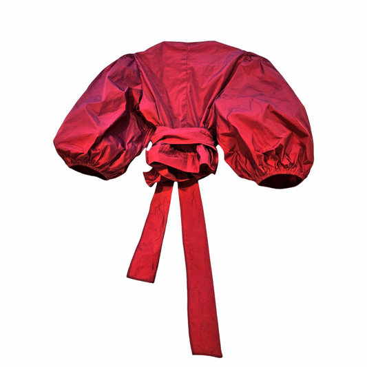 Taffeta Balloon Sleeves Wrap Shirt - RedValentino - Re:Velvet