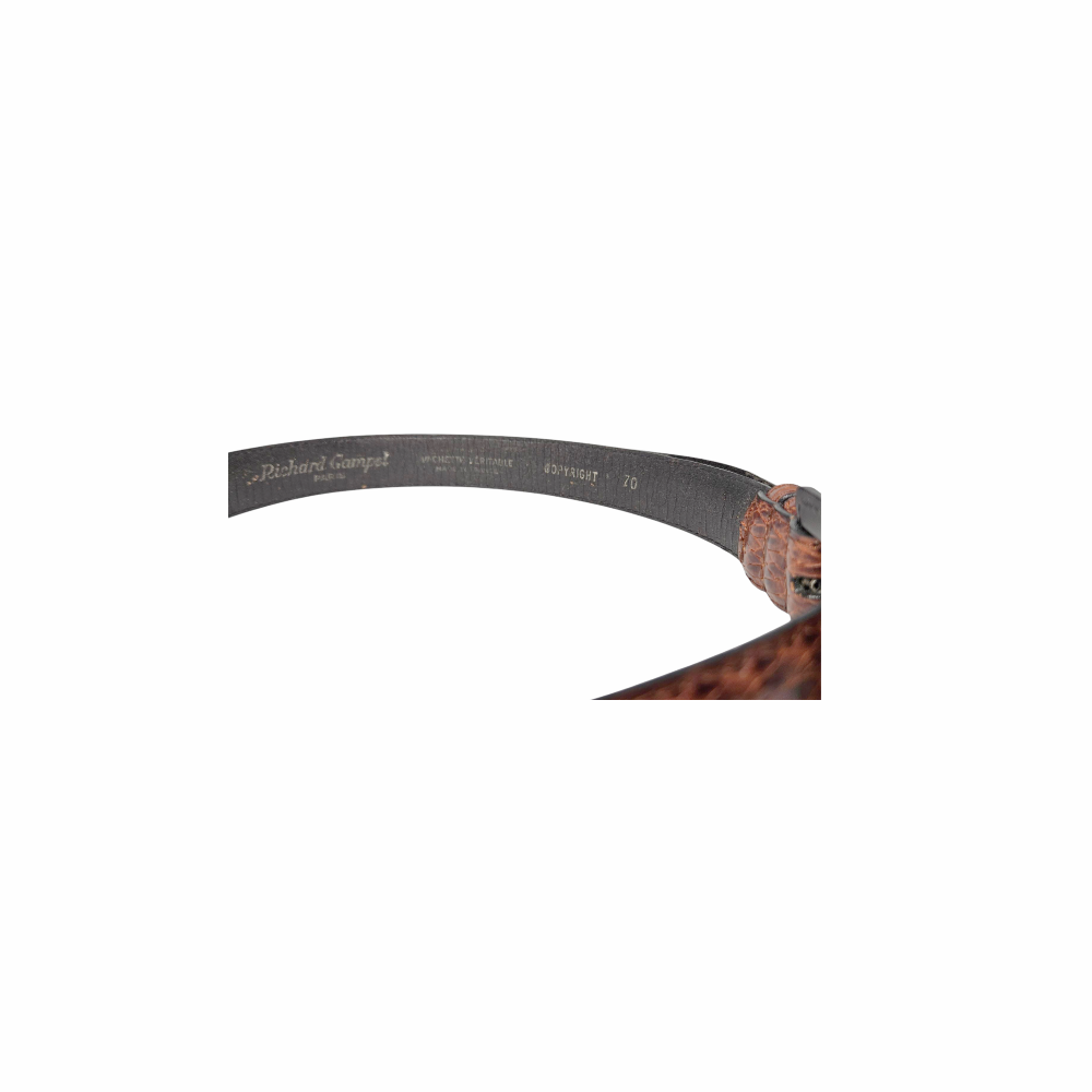Snakeskin Embossed Leather Belt - Richard Gampel