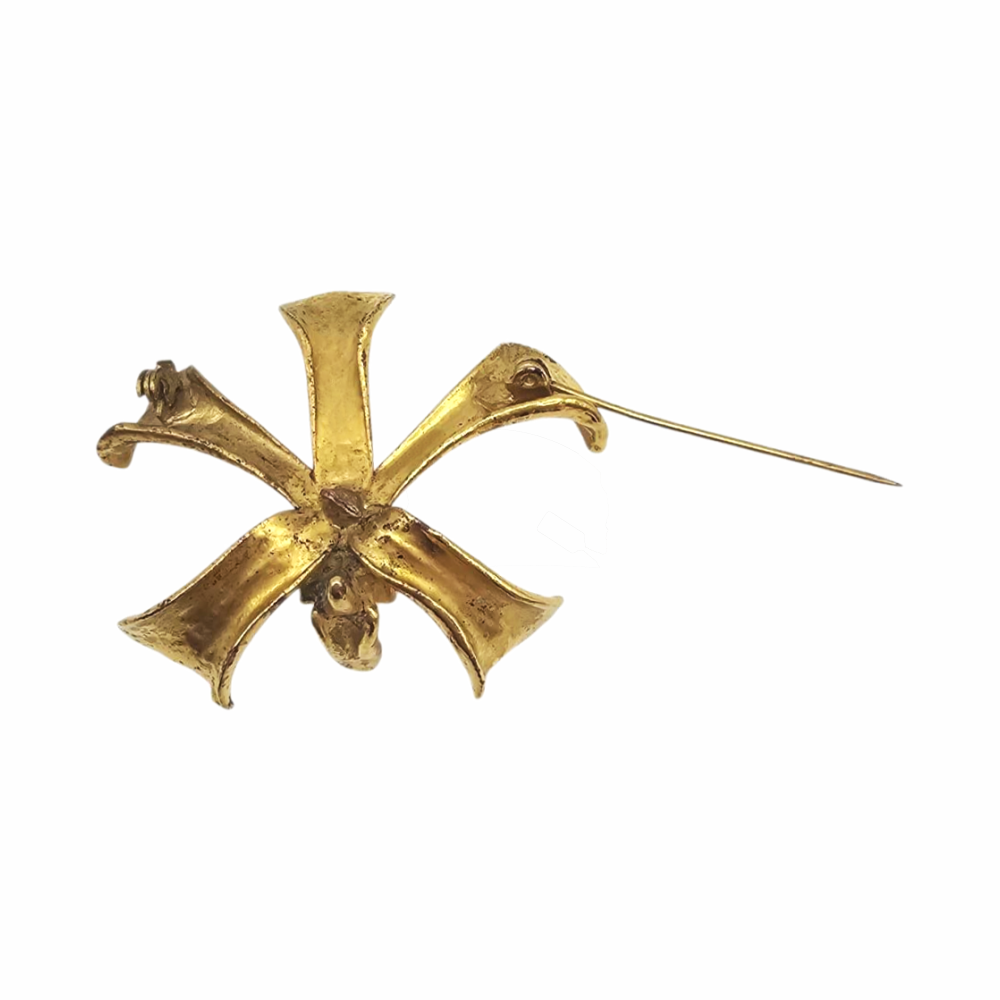 Vintage Gold-Plated Orchid Brooch - Risis