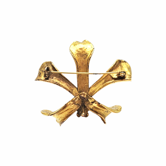 Vintage Gold-Plated Orchid Brooch - Risis