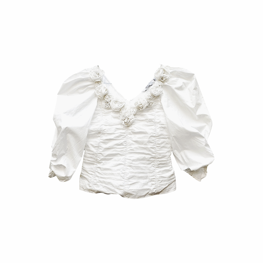 Romantic Roses Ruched Poplin Blouse - & Other Stories Atelier Paris - Re:Velvet