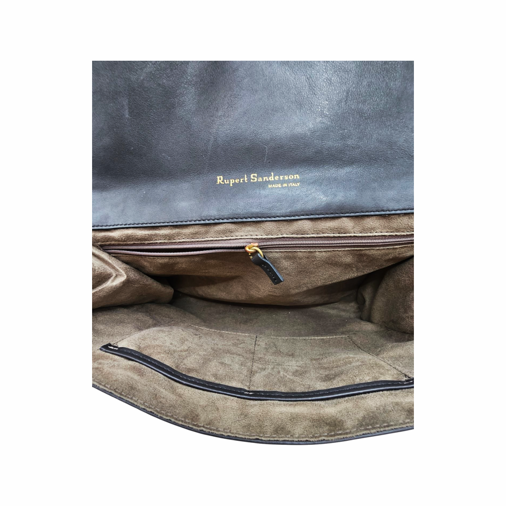 ‘Clio’ Leather Clutch Bag with Brass Bar - Rupert Sanderson