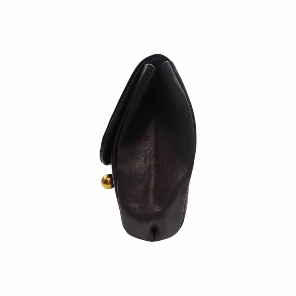 ‘Clio’ Leather Clutch Bag with Brass Bar - Rupert Sanderson