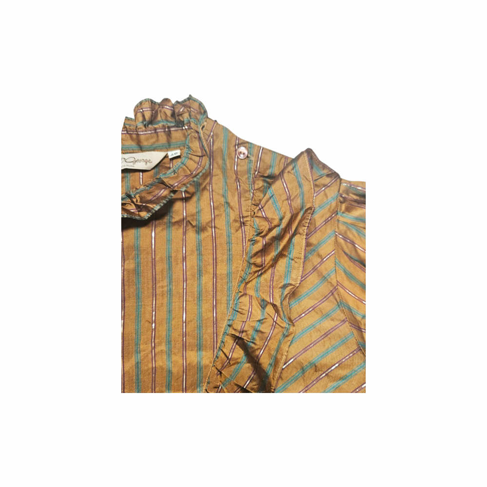 Late 1970s Silk Blouse with Ruffled Details - Saint George
