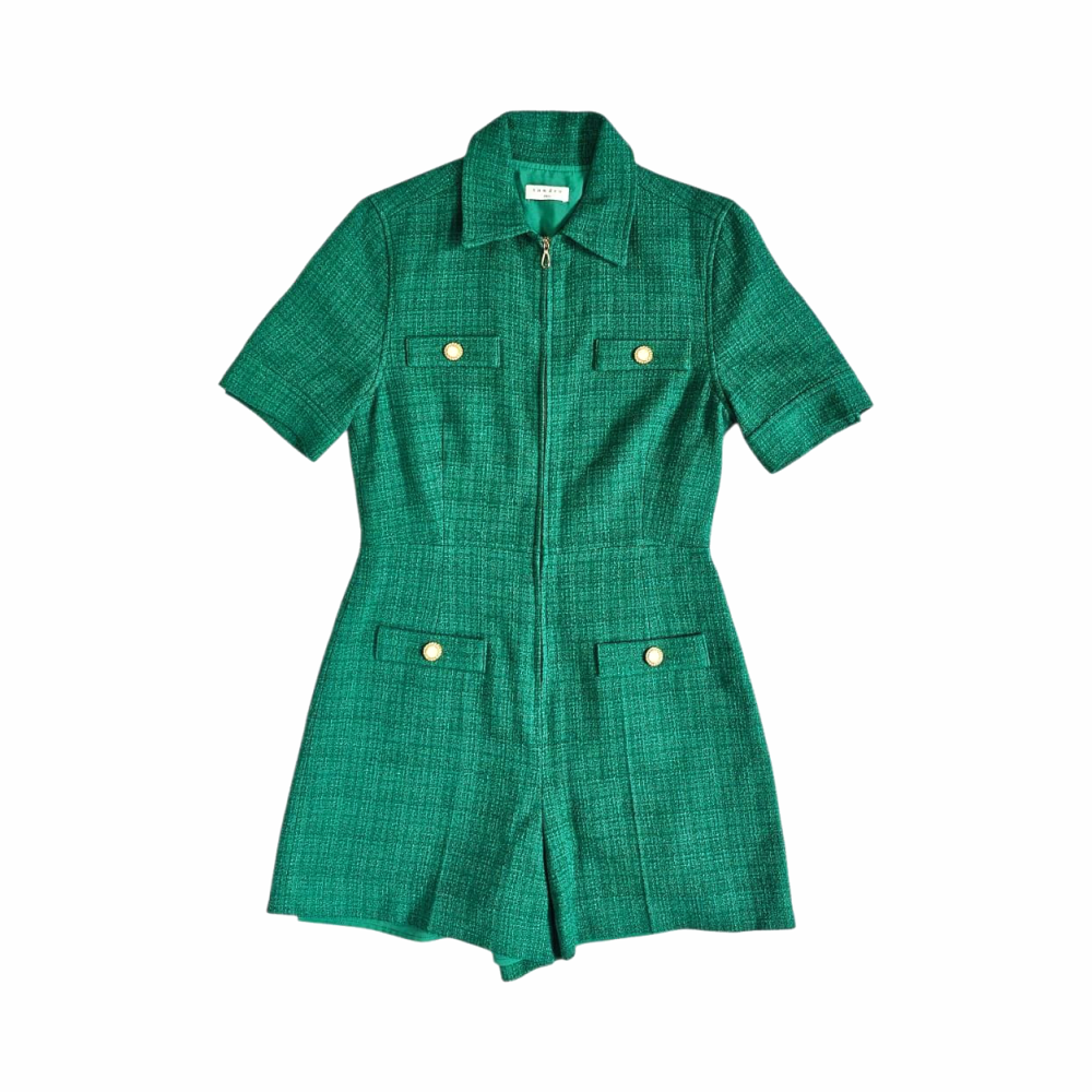 Zip-Up PlaySuit in Tweed - Sandro