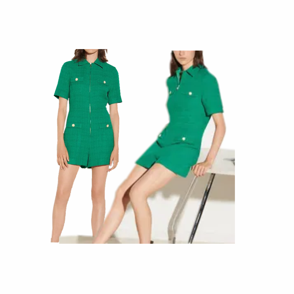 Zip-Up PlaySuit in Tweed - Sandro
