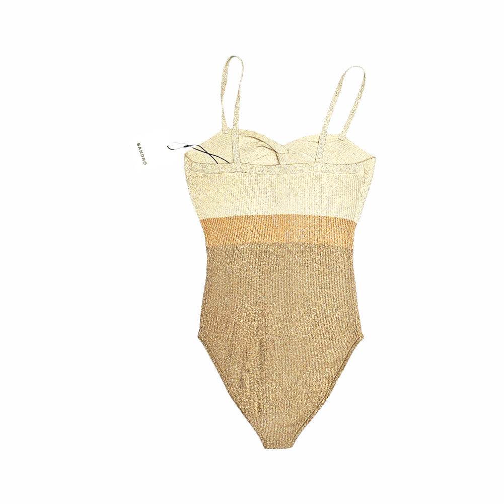 Metallic tri-colour Swimsuit with Openwork detailing - Sandro