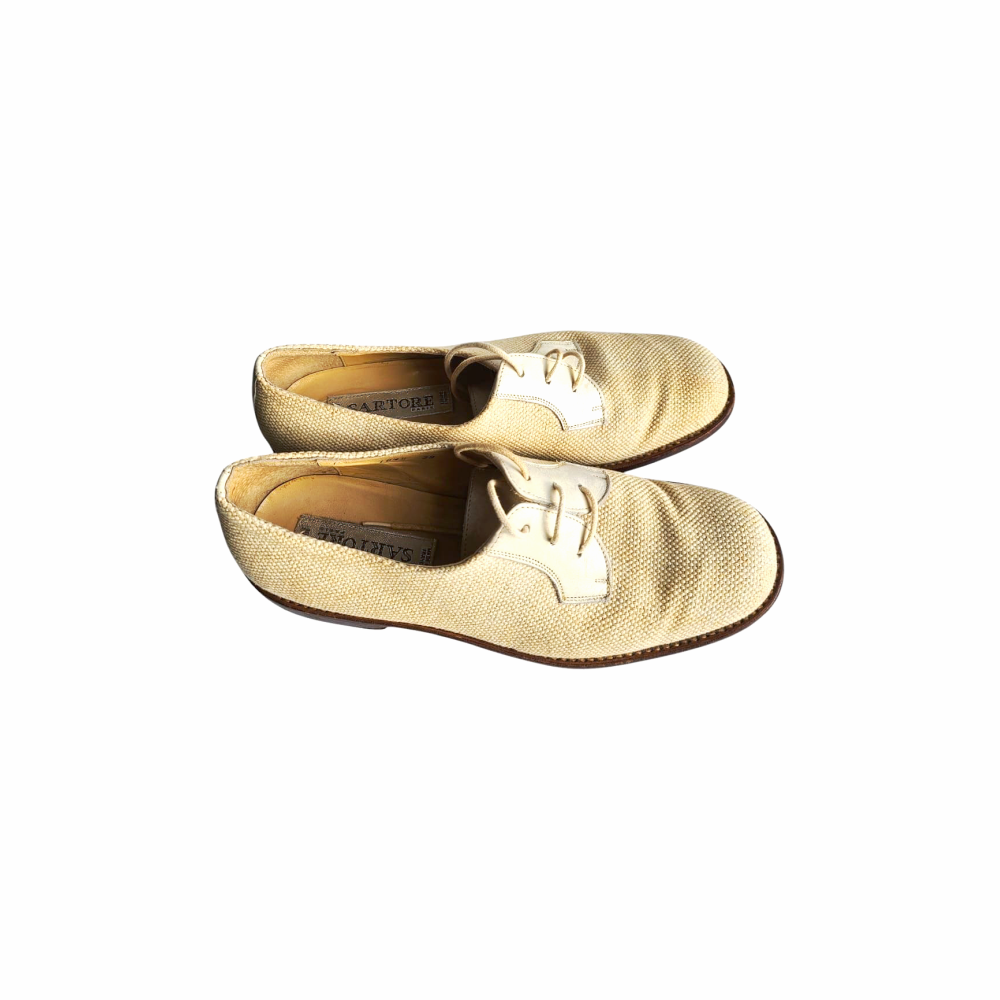 Leather and Canvas Oxford Shoes - Sartore - Re:Velvet