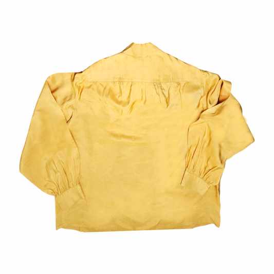 Vintage Silk Lavallière Blouse in Saffron Gold - Senatore Moda - Re:Velvet