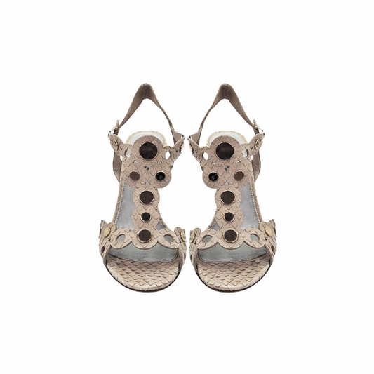 Python Print leather High Heels Sandals - Sergio Rossi - Re:Velvet