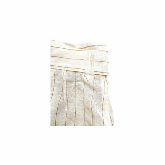 High Waist Belted Linen Shorts - Sézane