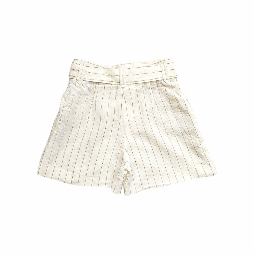 High Waist Belted Linen Shorts - Sézane