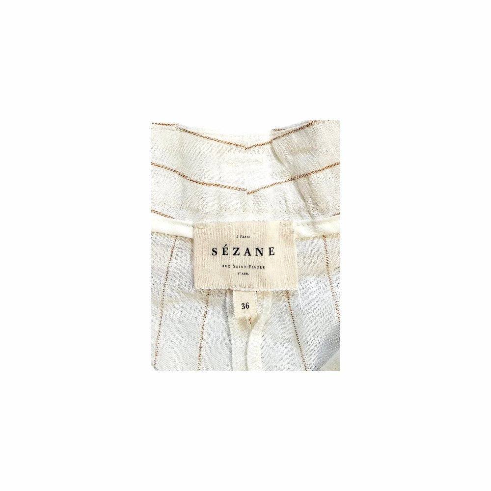 High Waist Belted Linen Shorts - Sézane