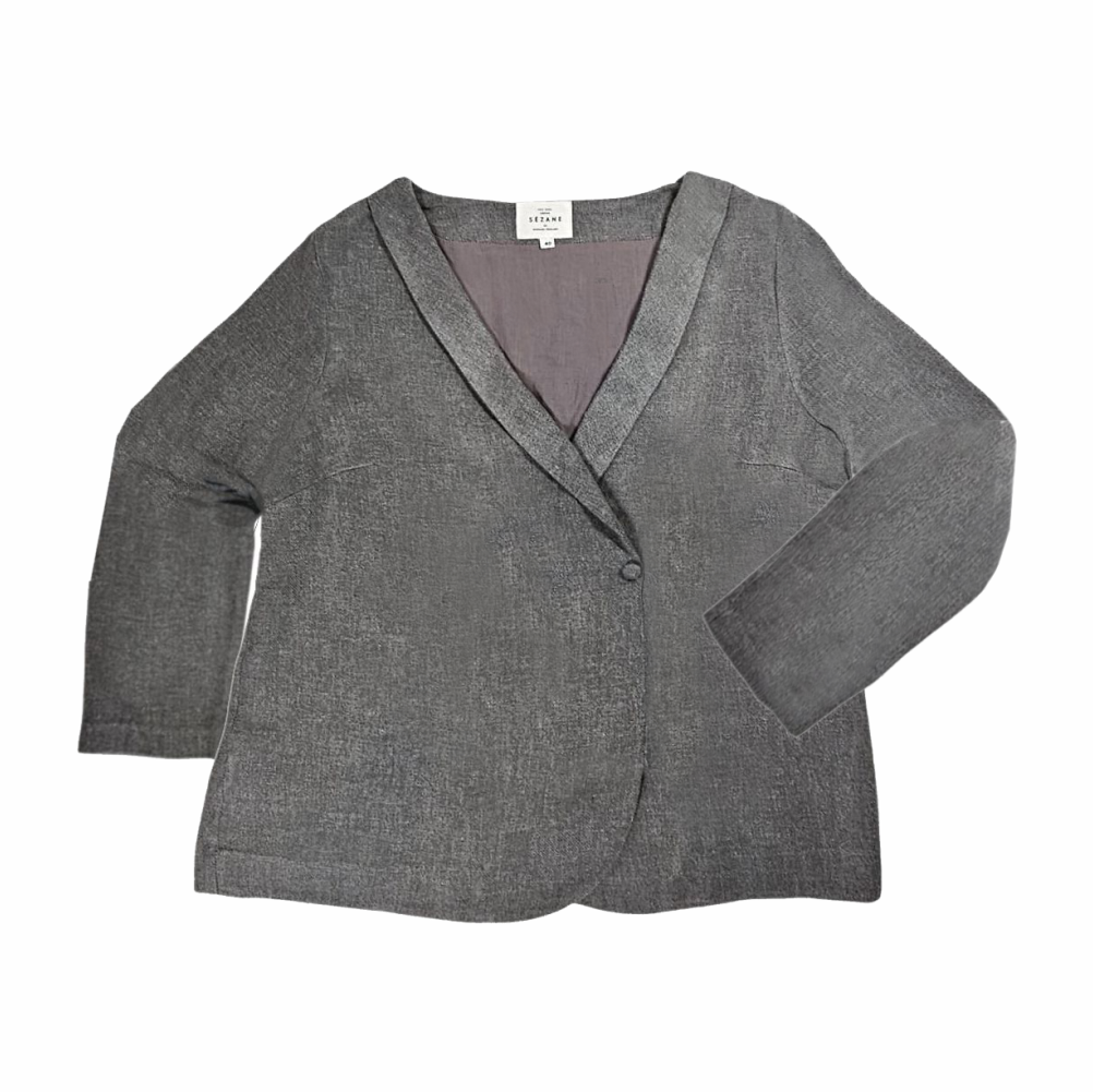Grey Kimono Collar Jacket - Sézane