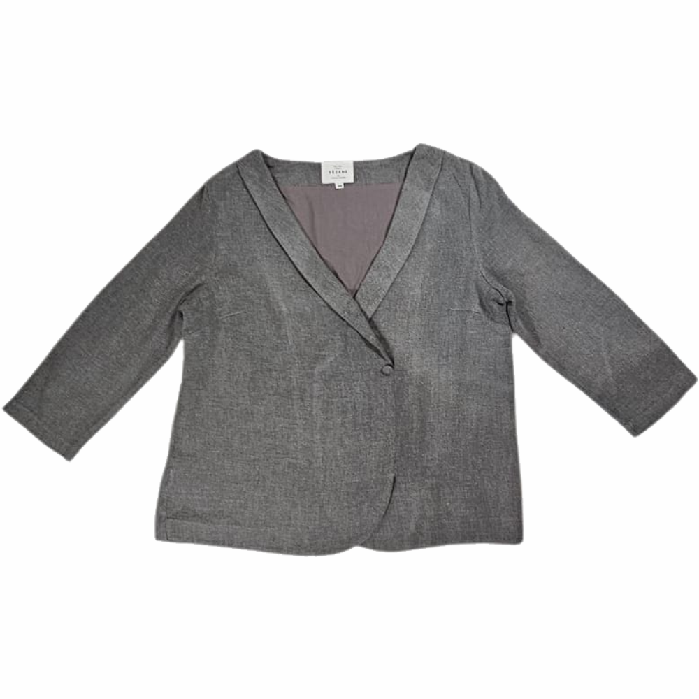 Grey Kimono Collar Jacket - Sézane