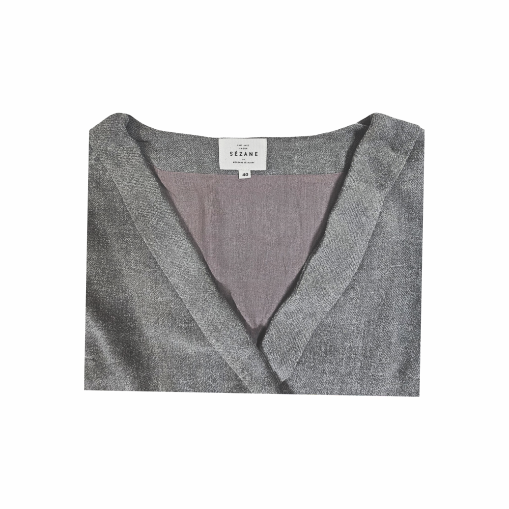 Grey Kimono Collar Jacket - Sézane