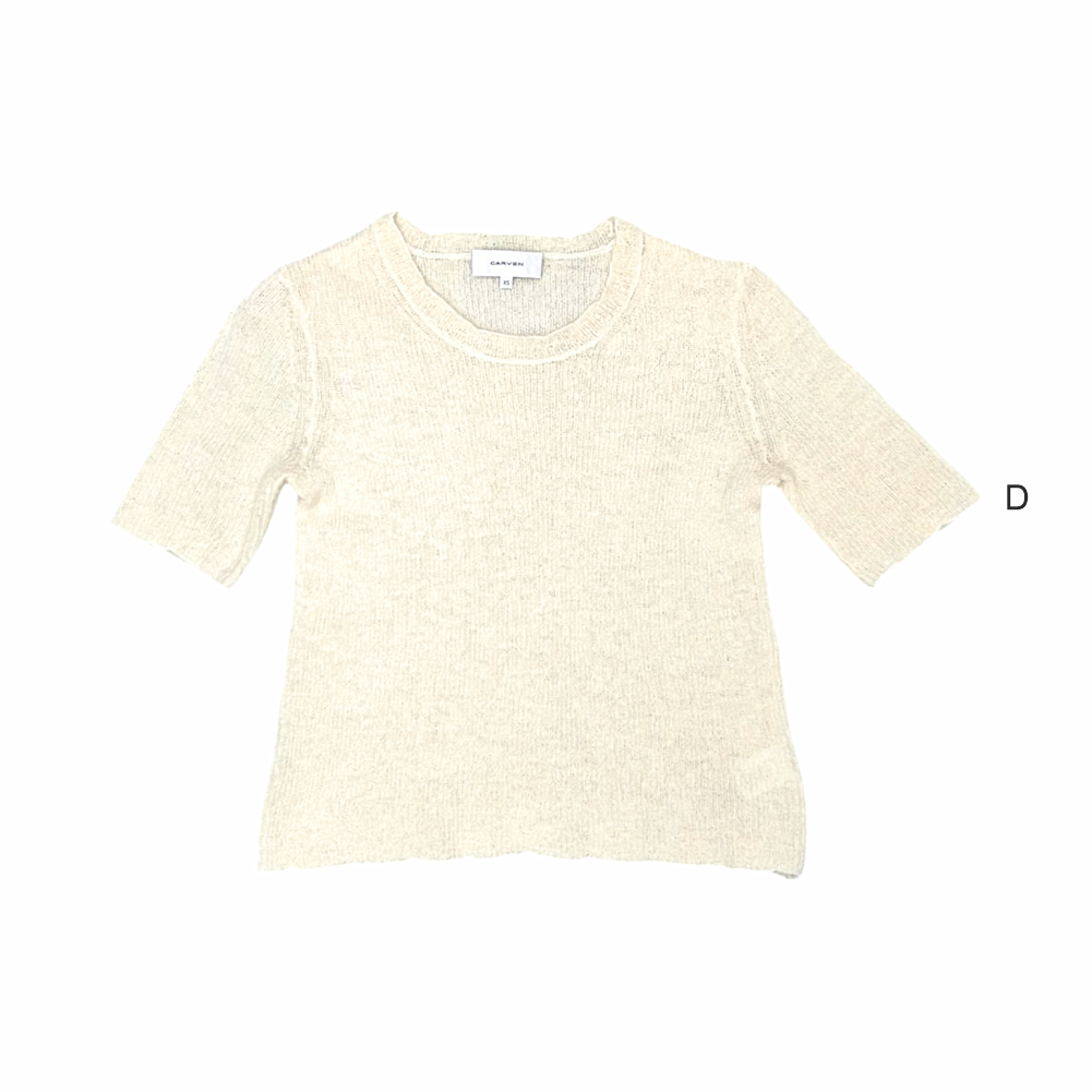 Wool & Mohair Short Sleeve Sweater - Carven - Re:Velvet