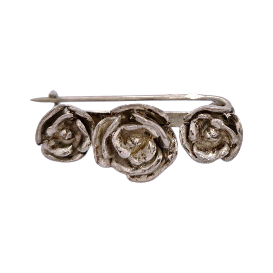 Vintage Silver Roses Brooch - Re:Velvet