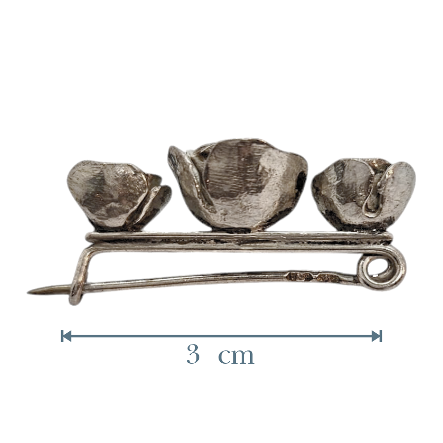 Vintage Silver Roses Brooch - Re:Velvet