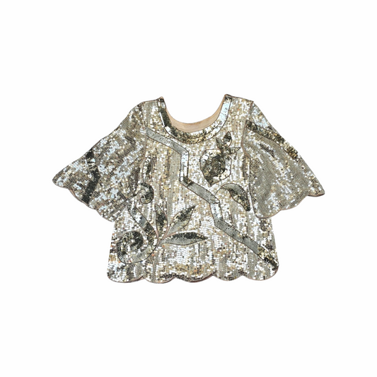 Early 1980s Silver Sequin Blouse