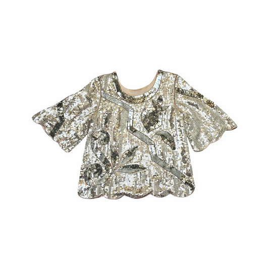 Early 1980s Silver Sequin Blouse