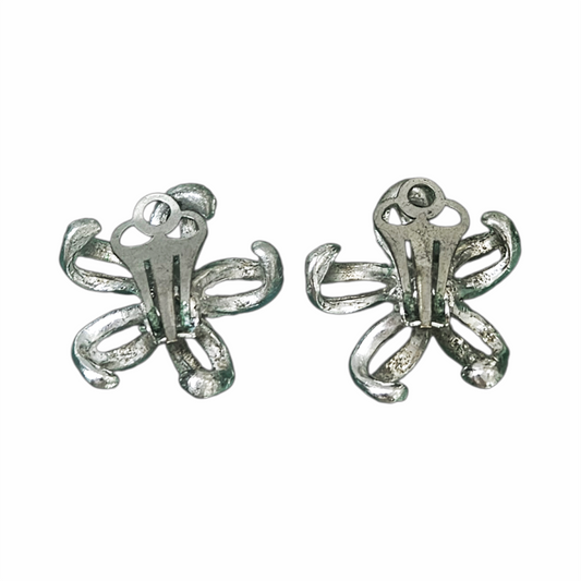 Faux Pearl Flower Clip-On Earrings - Re:Velvet