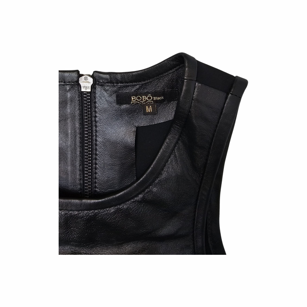 Leather Cropped Tank Top - Bo.Bô Black - Re:Velvet