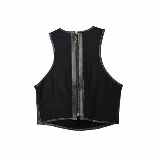 Leather Cropped Tank Top - Bo.Bô Black - Re:Velvet