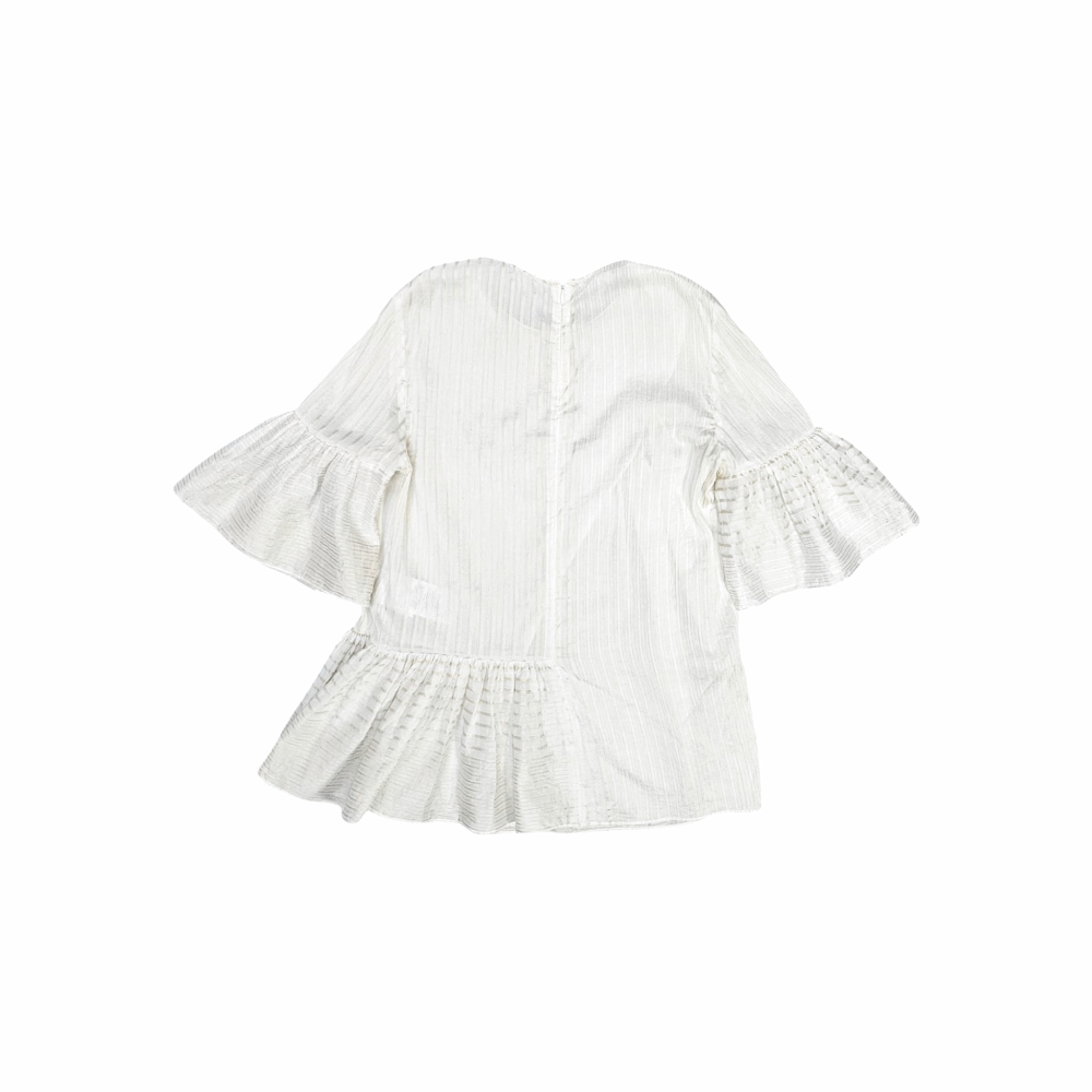 Light Striped and Ruffled Silk Blouse - Stella McCartney