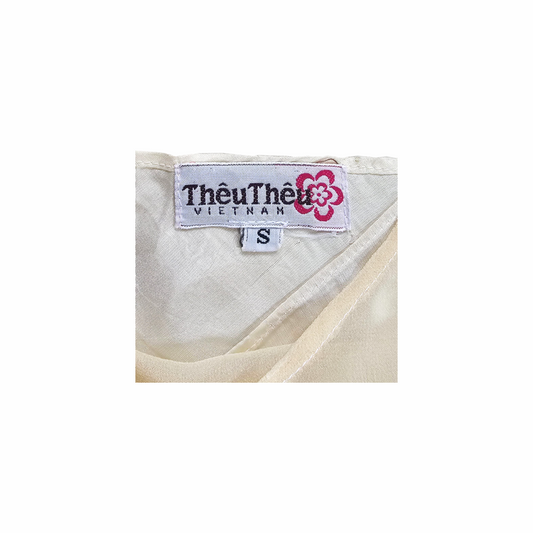 Silk Dress with Floral Embroidery  - ThêuThêu Vietnam