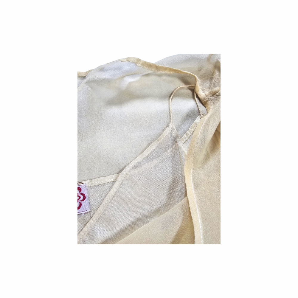 Silk Dress with Floral Embroidery - ThêuThêu Vietnam