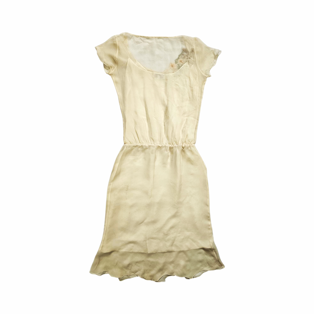 Silk Dress with Floral Embroidery - ThêuThêu Vietnam