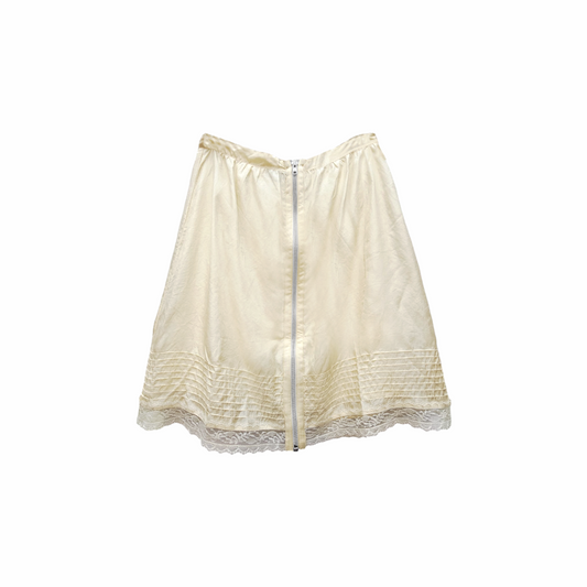 Cream Laced Silk Half Slip Style Skirt - Top Shop - Re:Velvet