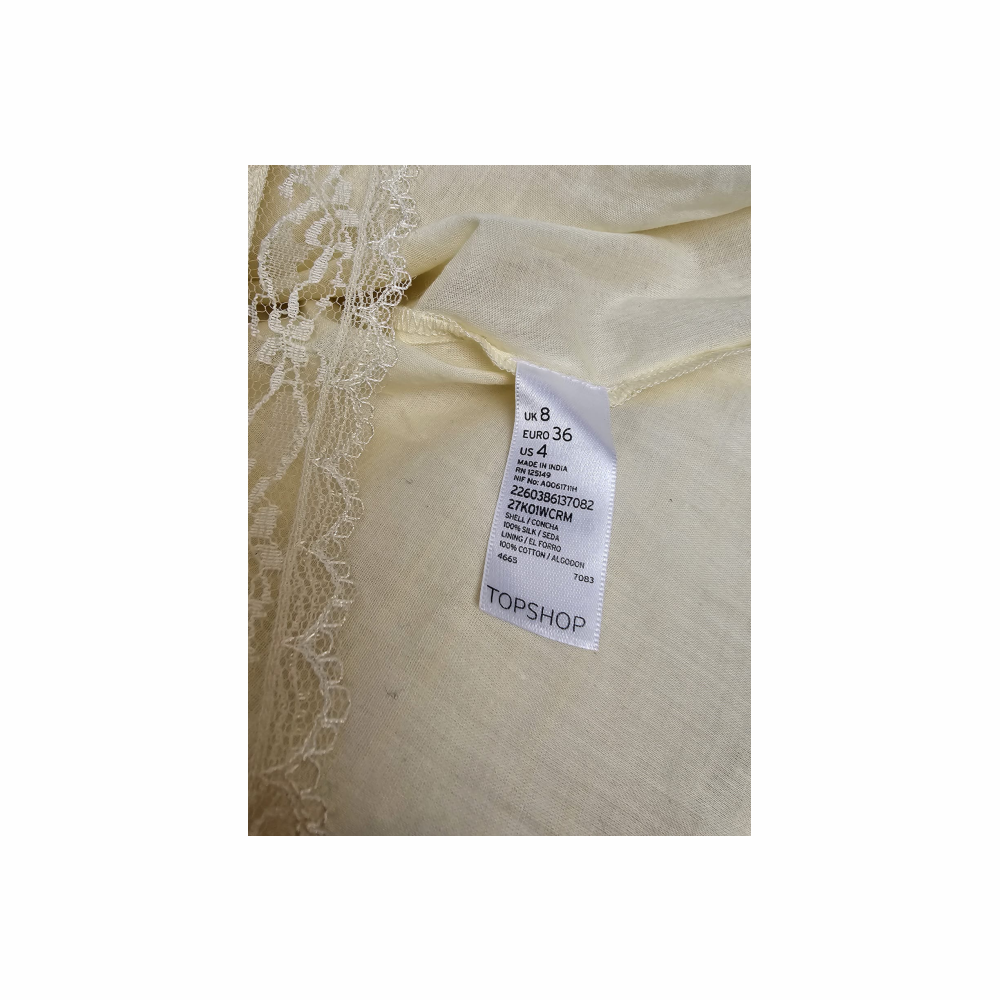 Cream Laced Silk Half Slip Style Skirt - Top Shop - Re:Velvet