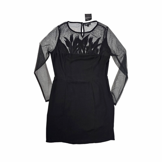 Sheer Decolletage Body Con Dress - Top Shop