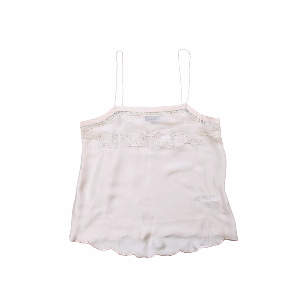 Retro-Style Spaghetti Strap Silk Camisole - Top Shop
