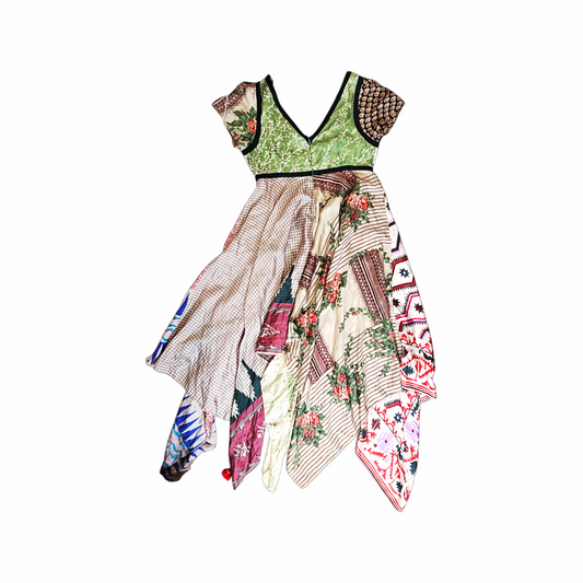 Vintage Silk Patchwork Handkerchief-Hem Dress - Kate Moss x Top Shop