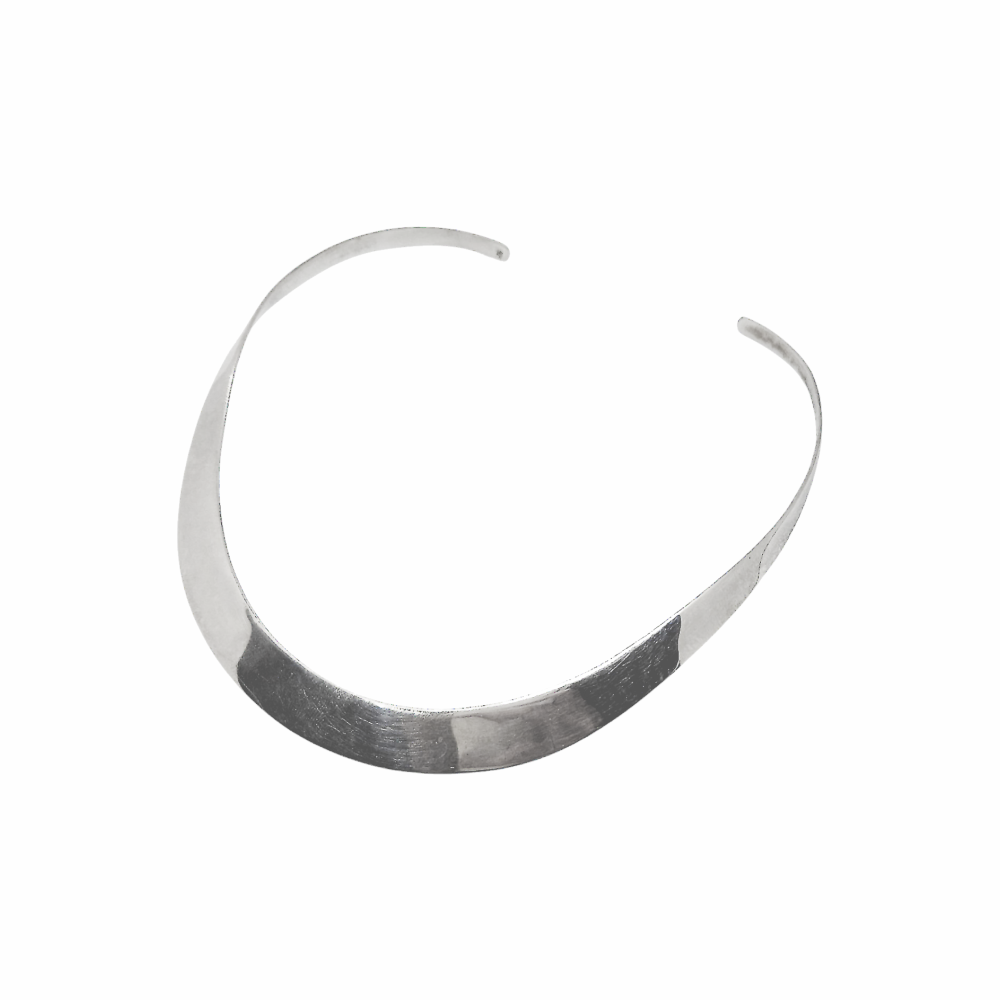 Minimalist Sterling Silver Torque Necklace - Re:Velvet