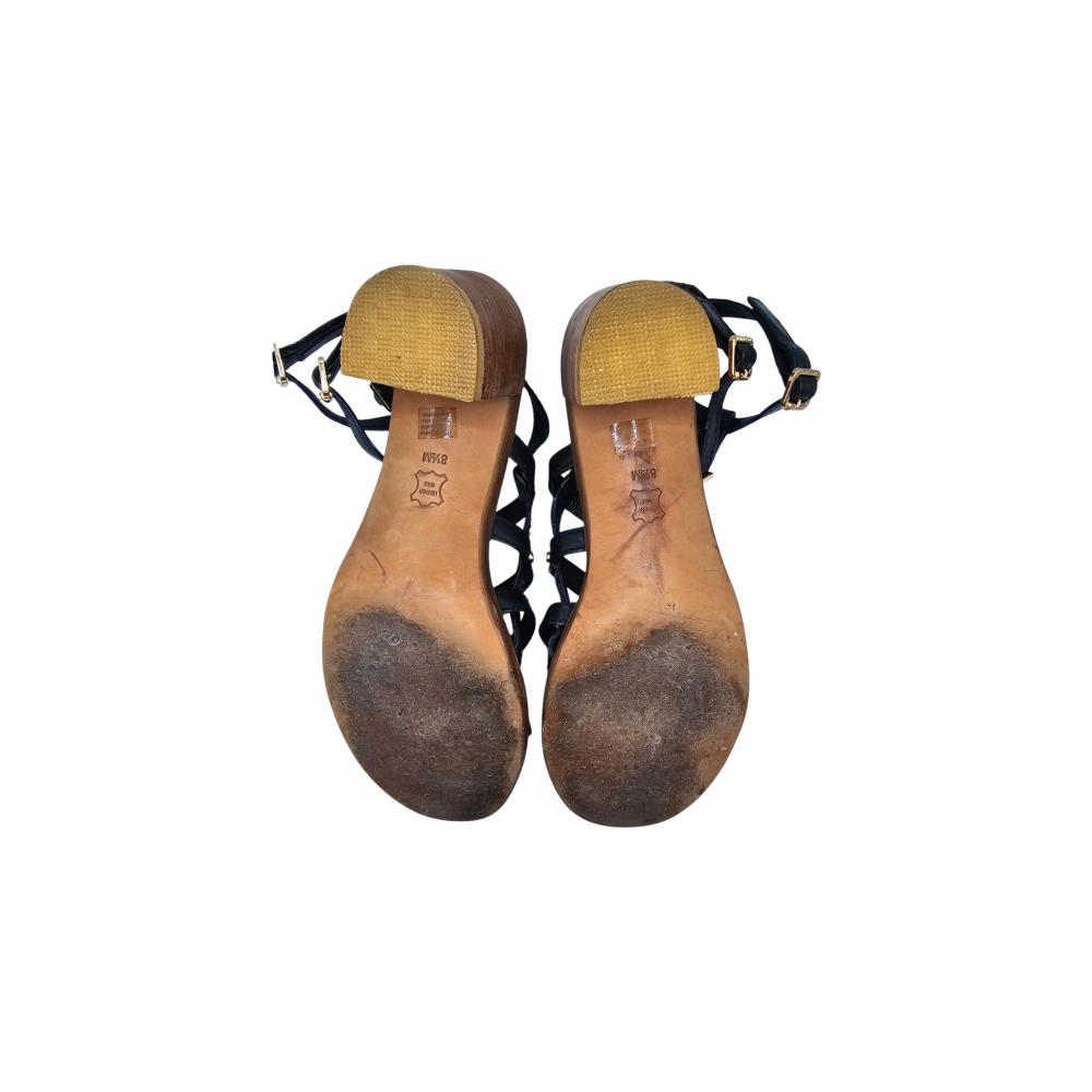 Chunky Heels Gladiator Leather Sandals - Tory Burch
