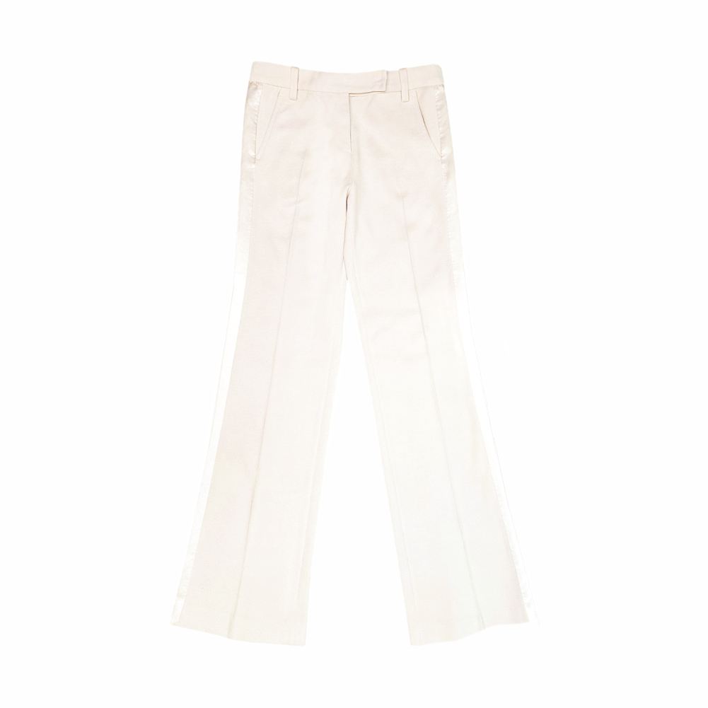 Straight Legs Trousers with Satin Side Band - Tory Burch