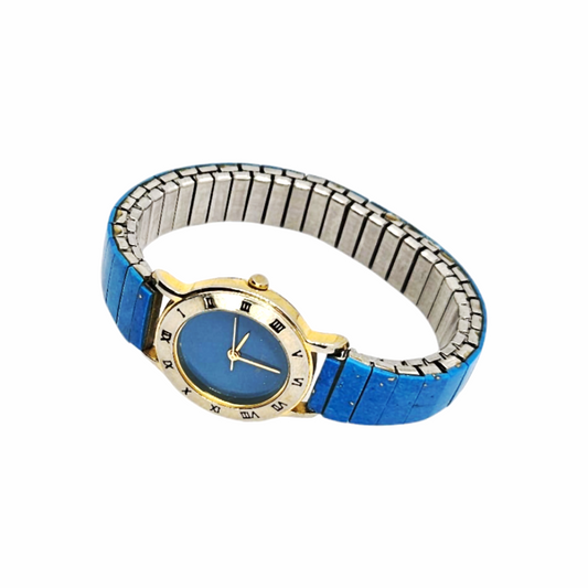 Vintage 1980s Genuine Turquoise Flex Armband Wristwatch - Re:Velvet