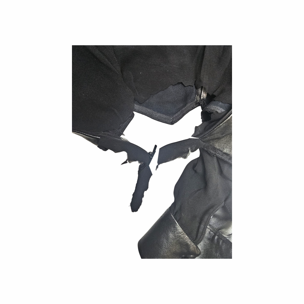 Upstyled via Transformation Leather & Silk Chiffon Top - Saint Laurent