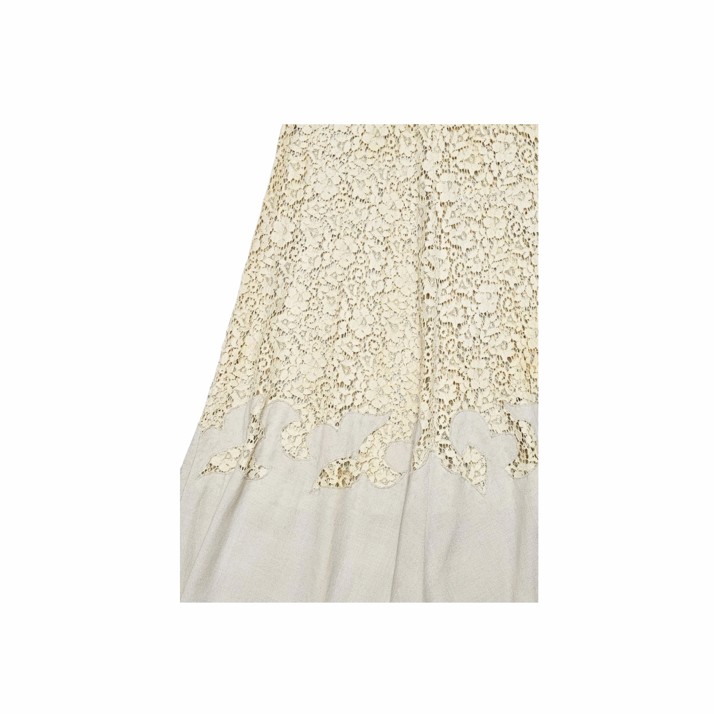 1960 Vintage Customized Slip On Linen and Cotton Lace Dress - Re:Velvet